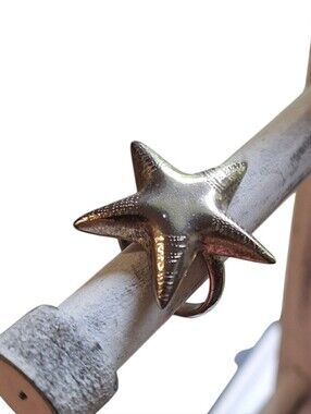 925 Silver Adjustable Oversized Starfish Statement Ring Size 9 Nautical